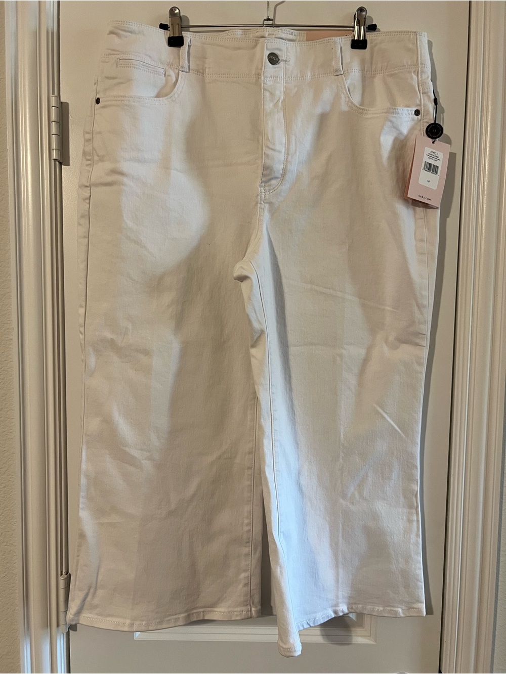 NYDJ White Wide-Leg Capri